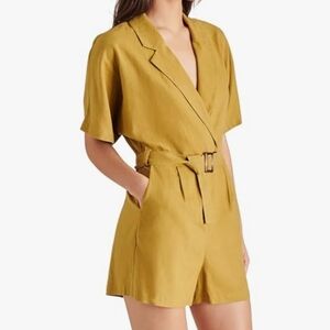 Steve Madden V-neck Moss Green Honor Romper - Women's Small